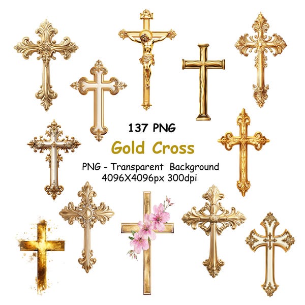 Gold Cross - Etsy
