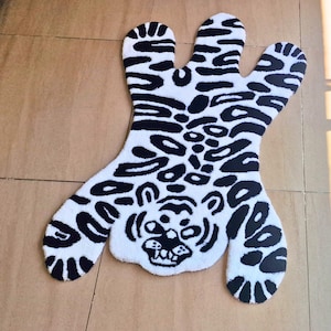 Tiger Teppich, Handgefertigt, Benutzerdefinierte 3D, Speziell geformte Wohnkultur Teppich, Lustige Tierteppiche, Schlafzimmer, Weiches Wohnzimmer, Bodenmatte für Nachtbereich