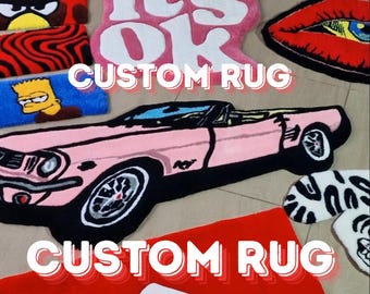 Benutzerdefinierter Tufting-Teppich / personalisierter Teppich, benutzerdefinierter Tuft-Teppich, maßgeschneidertes Geschenk, handgefertigter Teppich, personalisierter Tufting-Teppich, auf Bestellung handgefertigt