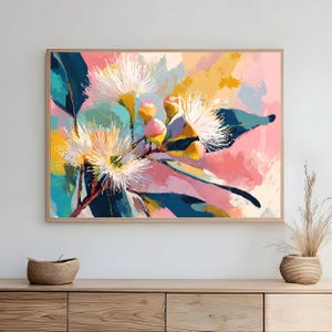 Australian Flowering Gum Abstract Wall Art – Contemporary Native Botanical Print - Digital Download - Printable
