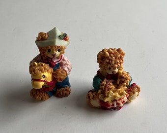 Vintage Bear Figurines - The Bearsley Family - Jeremiah & Penelope 90s Decor