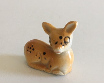 Vintage Japanese Ceramic Deer Figurine, 1950s Retro Decor