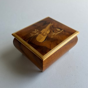 Vintage Reuge Wooden Music Box - Swiss Movement, Plays Edelweiss