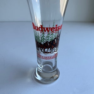 Vintage Budweiser Glass - 1980s Clydesdale Logo - Beer Collectible