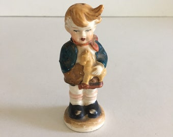 1940s Vintage Little Boy Figurine - Ceramic Salt Shaker, Retro Decor