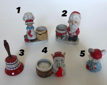 Vintage Christmas Figurines - Santa Holiday Decor - 1950s 1960s Xmas Decorations