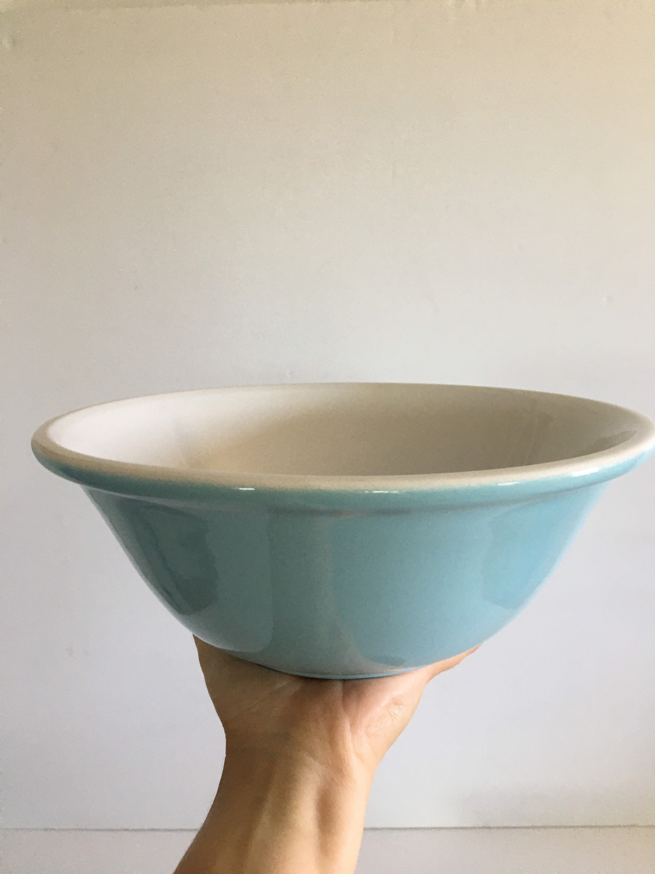 Vintage Blue Ceramic Bowls, Made in France, 1980s Kitchen Decor