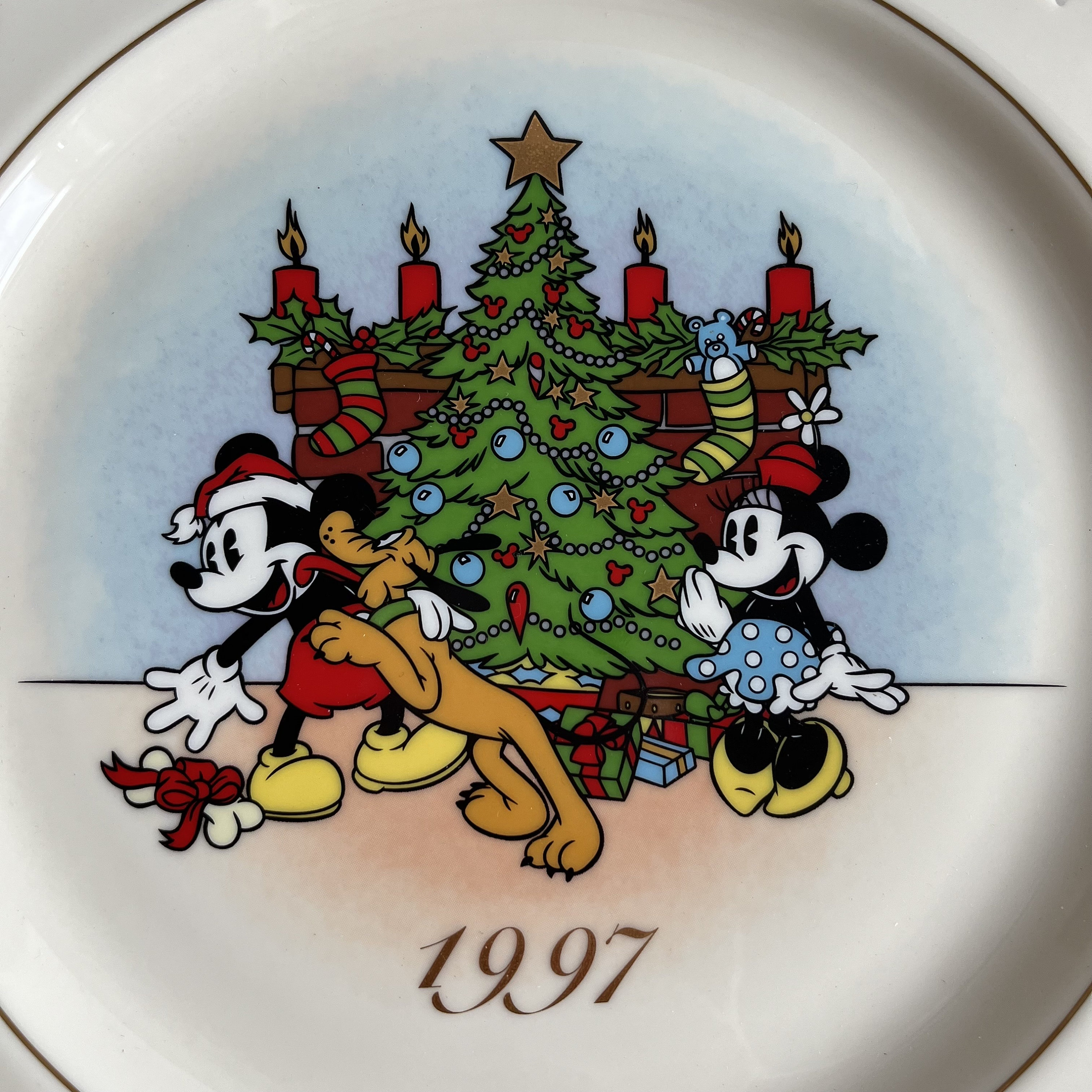 ミッキーマウス サンタ プレート 1997年 Vintage Lenox Disney Collectible Plate, 1997, Mickey & Co