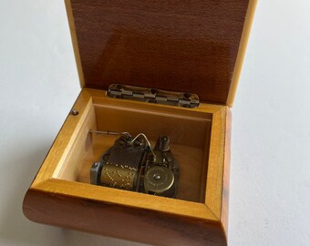 Vintage Reuge Wooden Music Box - Swiss Movement, Plays Edelweiss