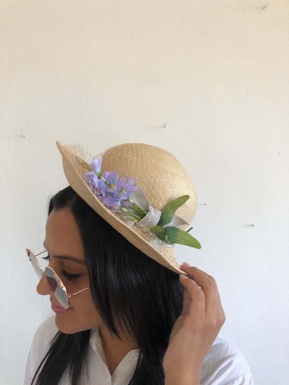 Vintage Floral Hat with Veil - Betmar New York - … - image 8