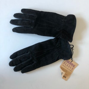 Vintage Black Fownes Gloves - NWT, Gift for Her, Size M, 9.25&quot; Length