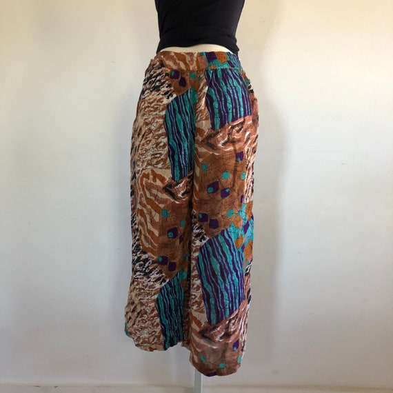 Vintage Abstract Pattern Wide Leg Pants by New Au… - image 9