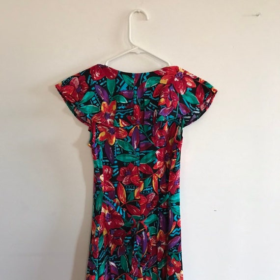 Vintage Floral Print Romper, 1980s Button Down, S… - image 3