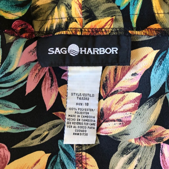 Vintage Tropical Floral Print Skirt - 1990s Sag H… - image 10