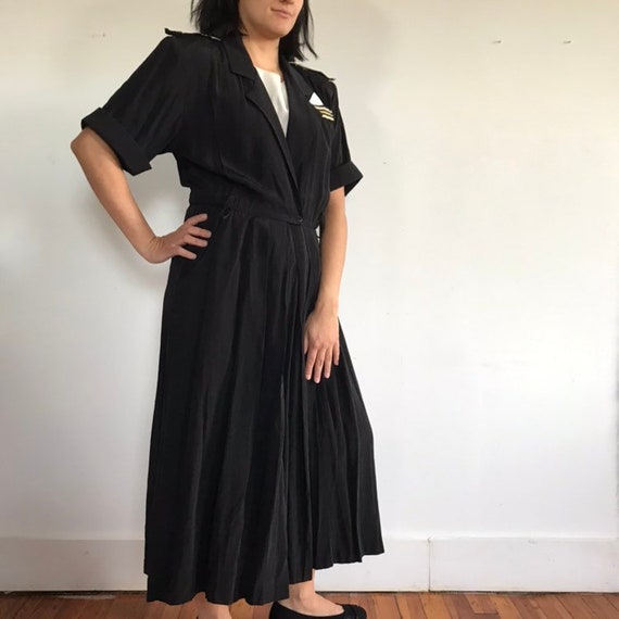 Vintage Black Midi Dress, 1980s, S.L. Fashions, S… - image 2