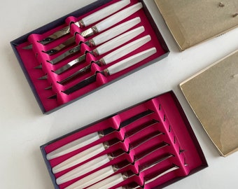 Vintage Reo Crest Sheffield Knife Set - 6 Piece Stainless Steel Steak Knives for Collectors & Chefs