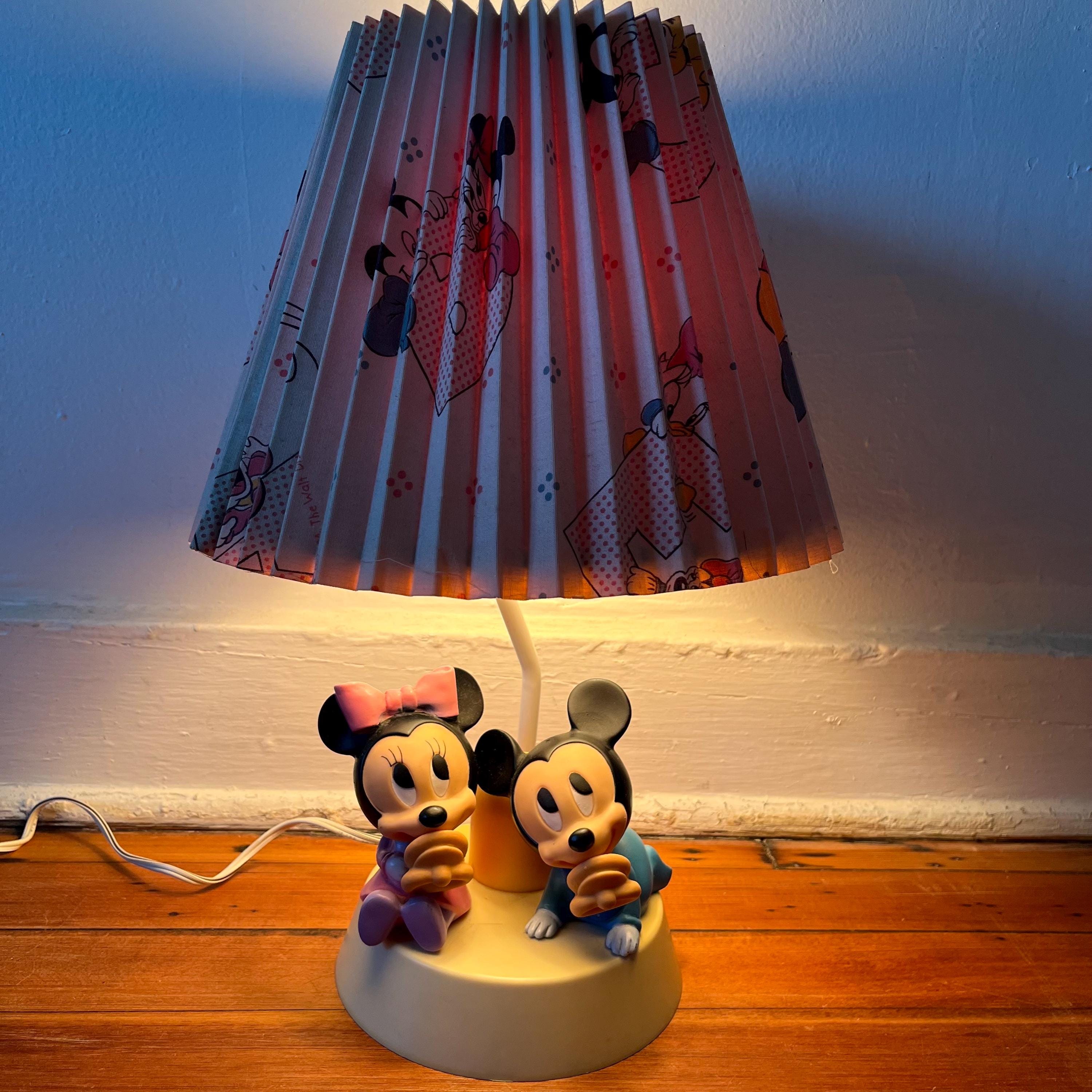 ミッキー&ミニー ルームライト [ヴィンテージ] Vintage Disney Babies Lamp Mickey Minnie Pleated Shade Night Light