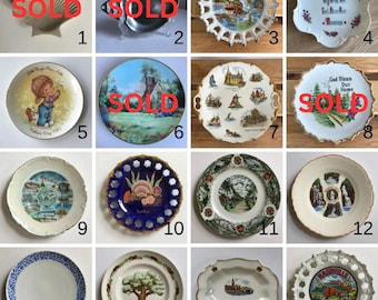 Assortment of Vintage Decorative Plates - Souvenir Collectibles