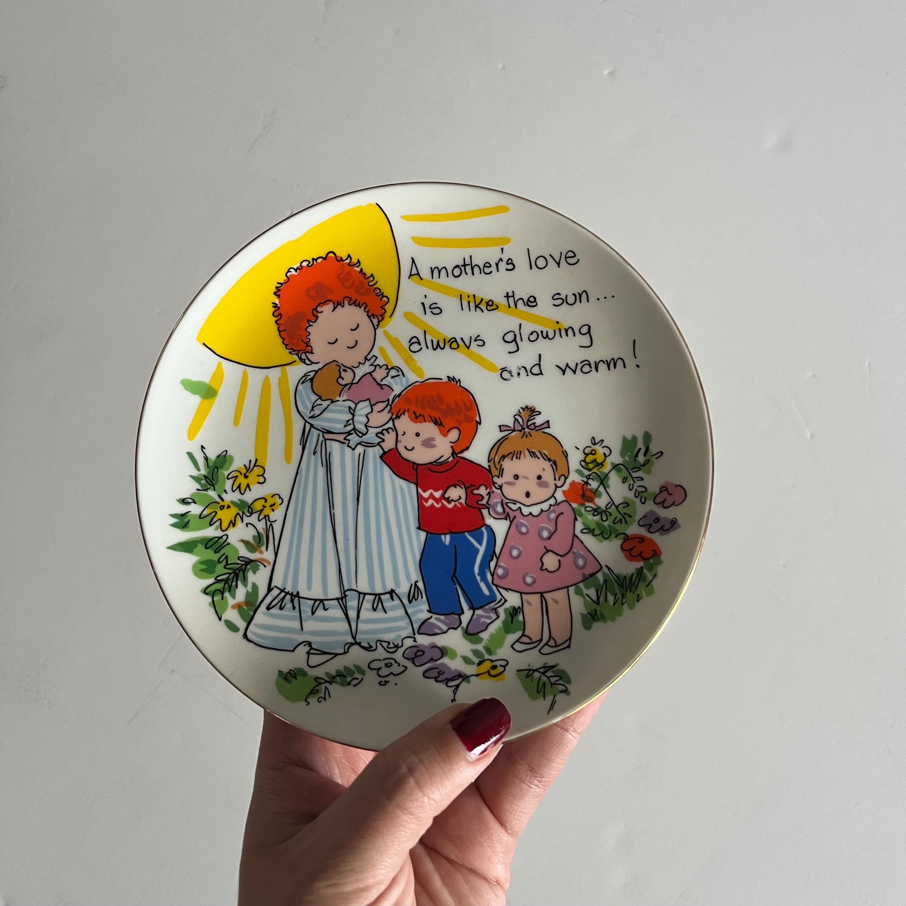 Vintage 1980s Mother's Love Ceramic Decorative Plate