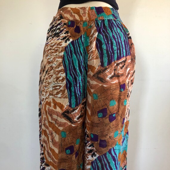 Vintage Abstract Pattern Wide Leg Pants by New Au… - image 5