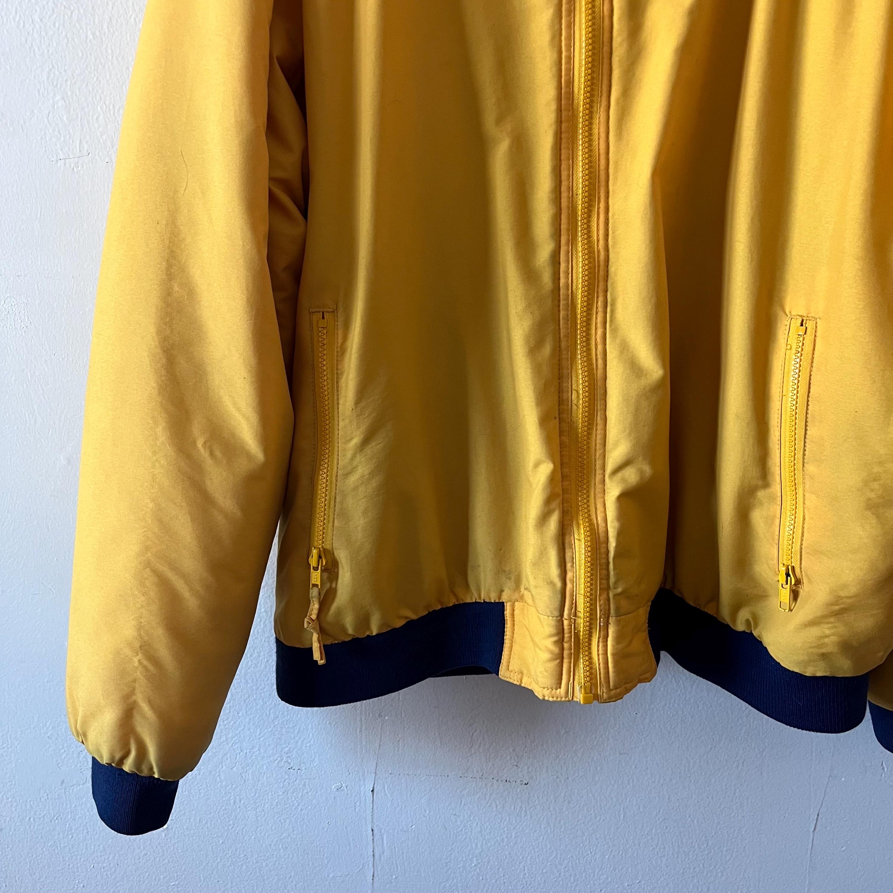 Vintage Yellow XL Gear Insulated Winter Coat, Fleece-lined Collar