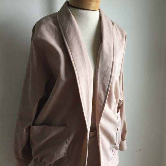 Vintage Peach Tan 2-Piece Set, 80s Blazer & Casua… - image 3