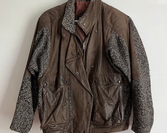 ジャケット・アウター 70s 80s EURO tirolean design leather JKT 80s Tyrolean Distressed Brown Leather Jacket – Alba Vintage Studio