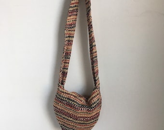Vintage 1970s Handmade Shoulder Bag: Boho Hippie Style