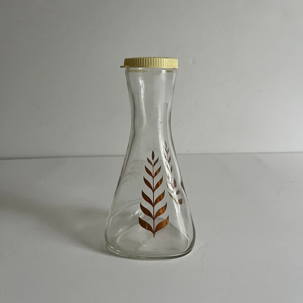 Vintage Midcentury Good Seasons Menage / Salatdressing Glas - Glas mit Blattgold Designs & Rezeptlinien