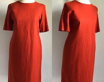 Vintage Burnt Orange Sheath Dress - 1960s, Small