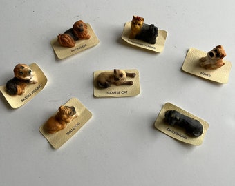 Vintage Miniature Figurines - Dogs & Siamese Cat - Sold Separately