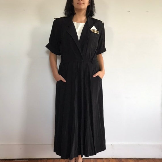 Vintage Black Midi Dress, 1980s, S.L. Fashions, Size 12, Made in USA - Etsy