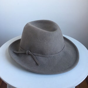 1960s Vintage Betmar Wool Hat with Scarf - Grey Wool, Made in USA