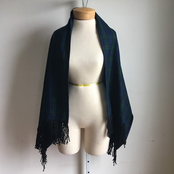 Vintage Green Plaid Skirt and Scarf Set - 1980s XS - image 5