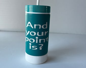 Vintage 1980s Water Bottle with Hilarious Message, Retro Kitchen Decor