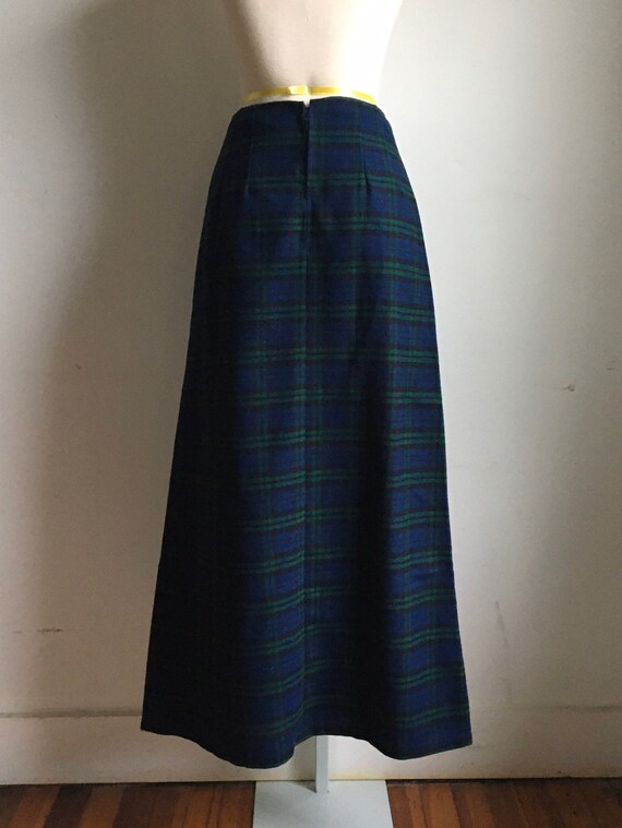 Vintage Green Plaid Skirt and Scarf Set - 1980s XS - image 6