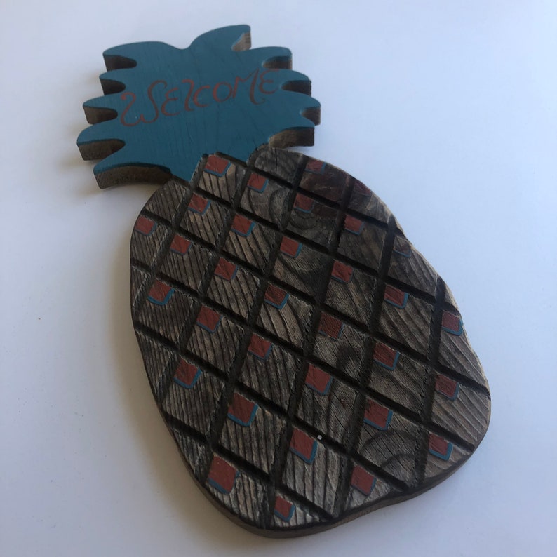 Vtg Wooden Pineapple Wall Hanging Wooden Wall Art Etsy