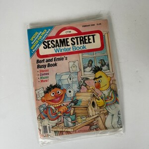 Vintage 1988 Sesamstraße Winter Buch und Malbuch