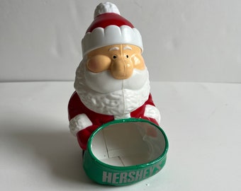 Vintage 1990s Hershey's Santa Claus Candy Dish with Removable Top