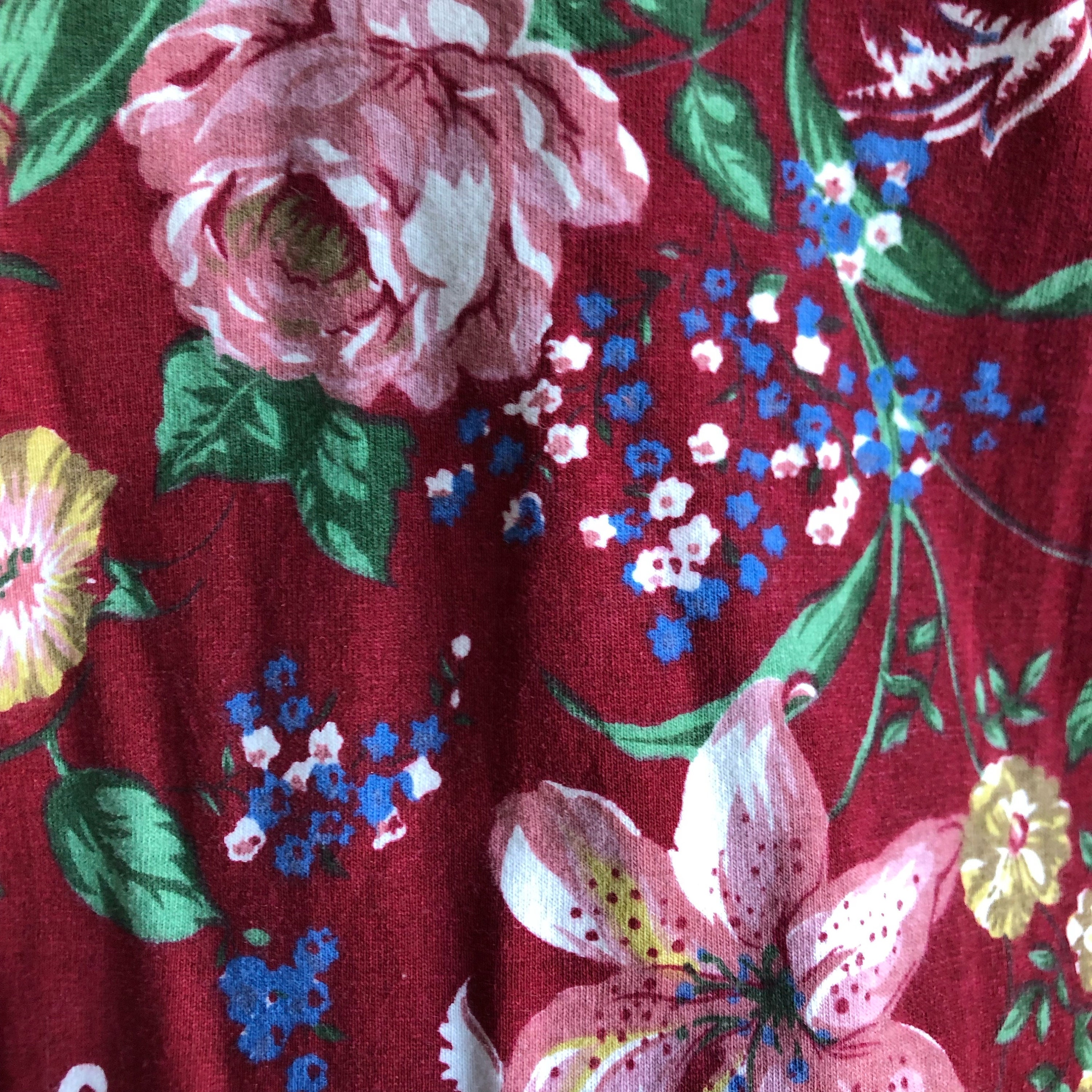素晴らしい品質 Red Vintage Floral Waist Elastic Sleeves, Short Romper, ワンピース
