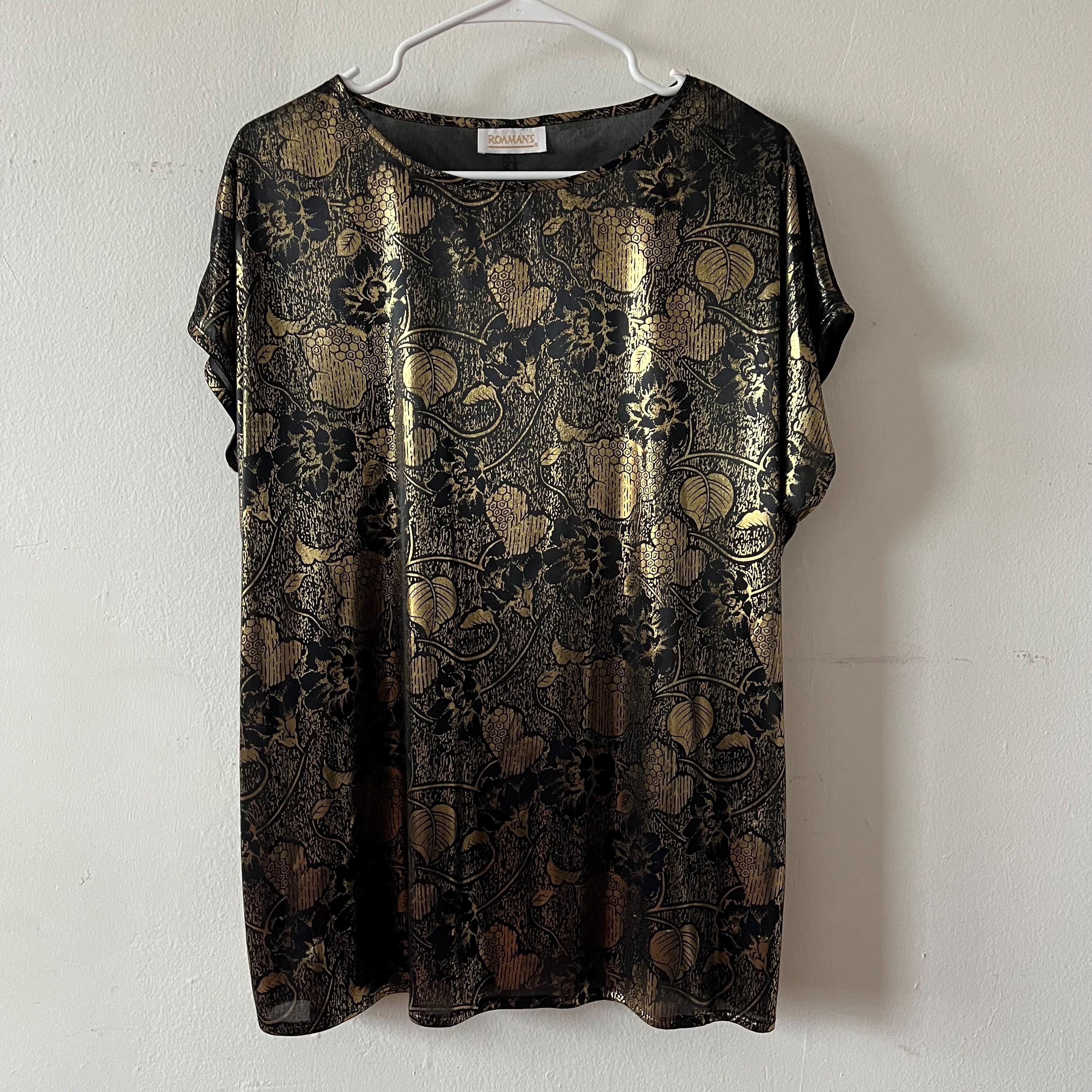 Haut Femme Roamons Noir Et Gris En Coton - Taille 3X - Manches Longues - Neuf Avec étiquettes