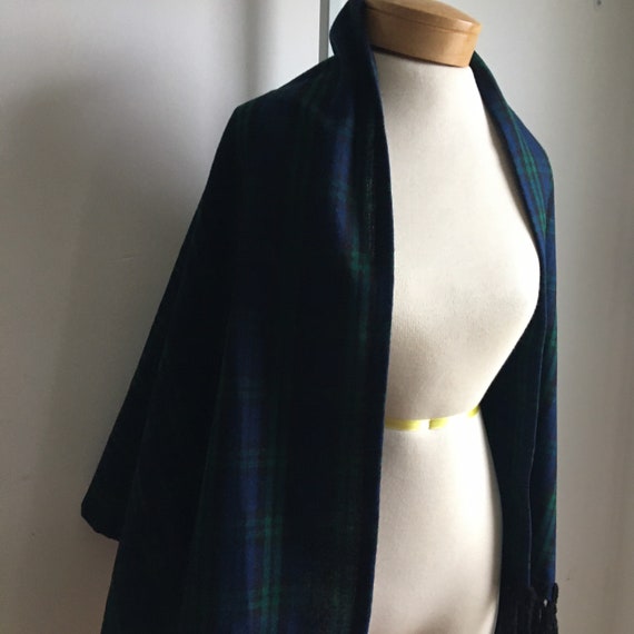Vintage Green Plaid Skirt and Scarf Set - 1980s XS - image 8