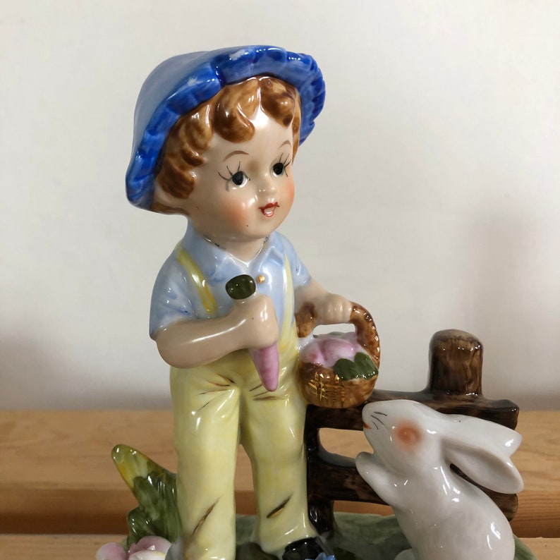 Vintage Child Riding Rabbit Vintage Child Figurine With Bunny, 1970s Farmer Gift - Etsy