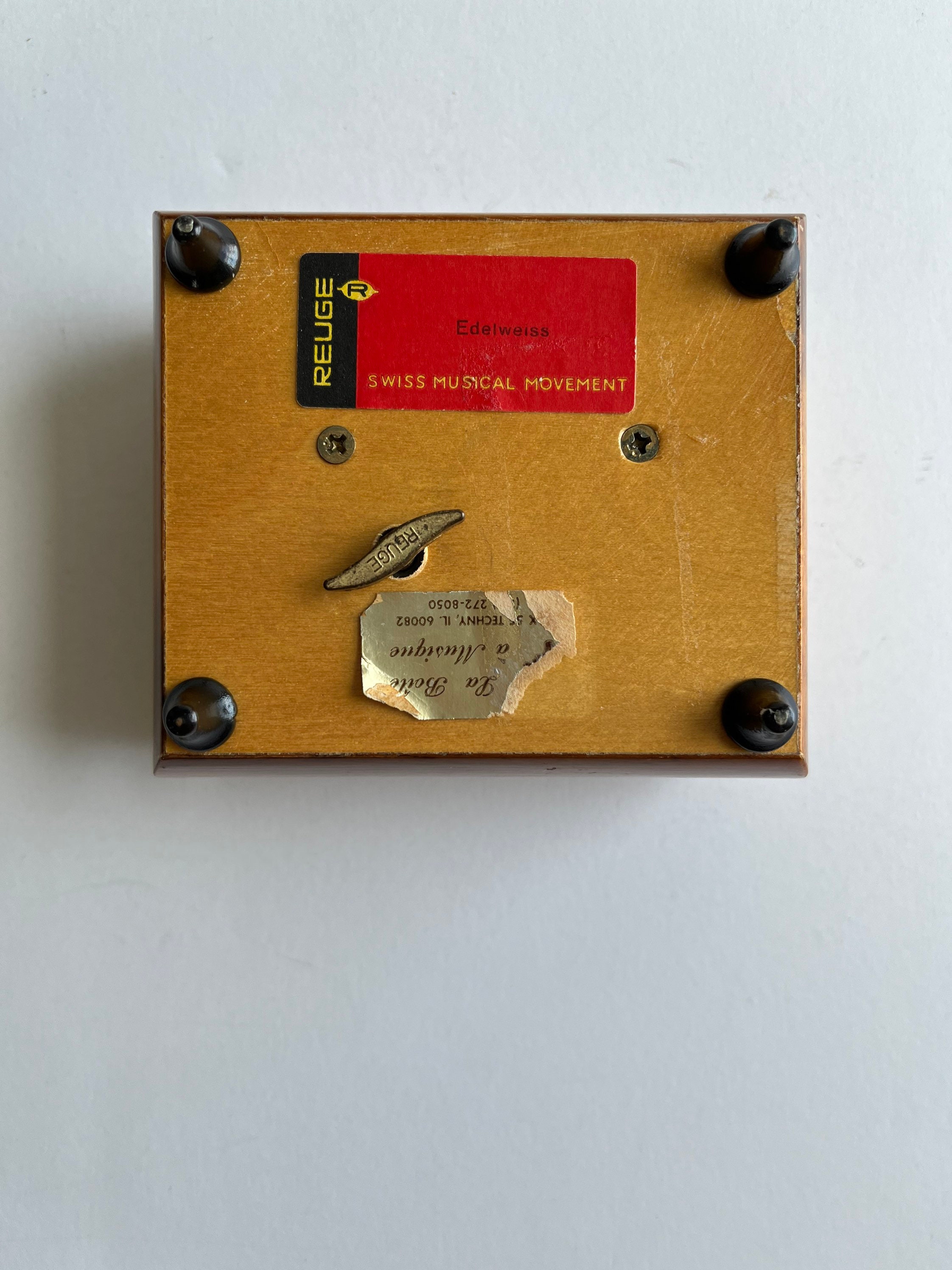 Vintage Reuge Wooden Music Box - Swiss Movement, Plays