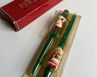 Vintage Avon Mr. and Mrs. Christmas Bayberry Taper Candles, 1981