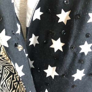 Vintage Galactic Blazer Suryä, Black and White Star Design image 9