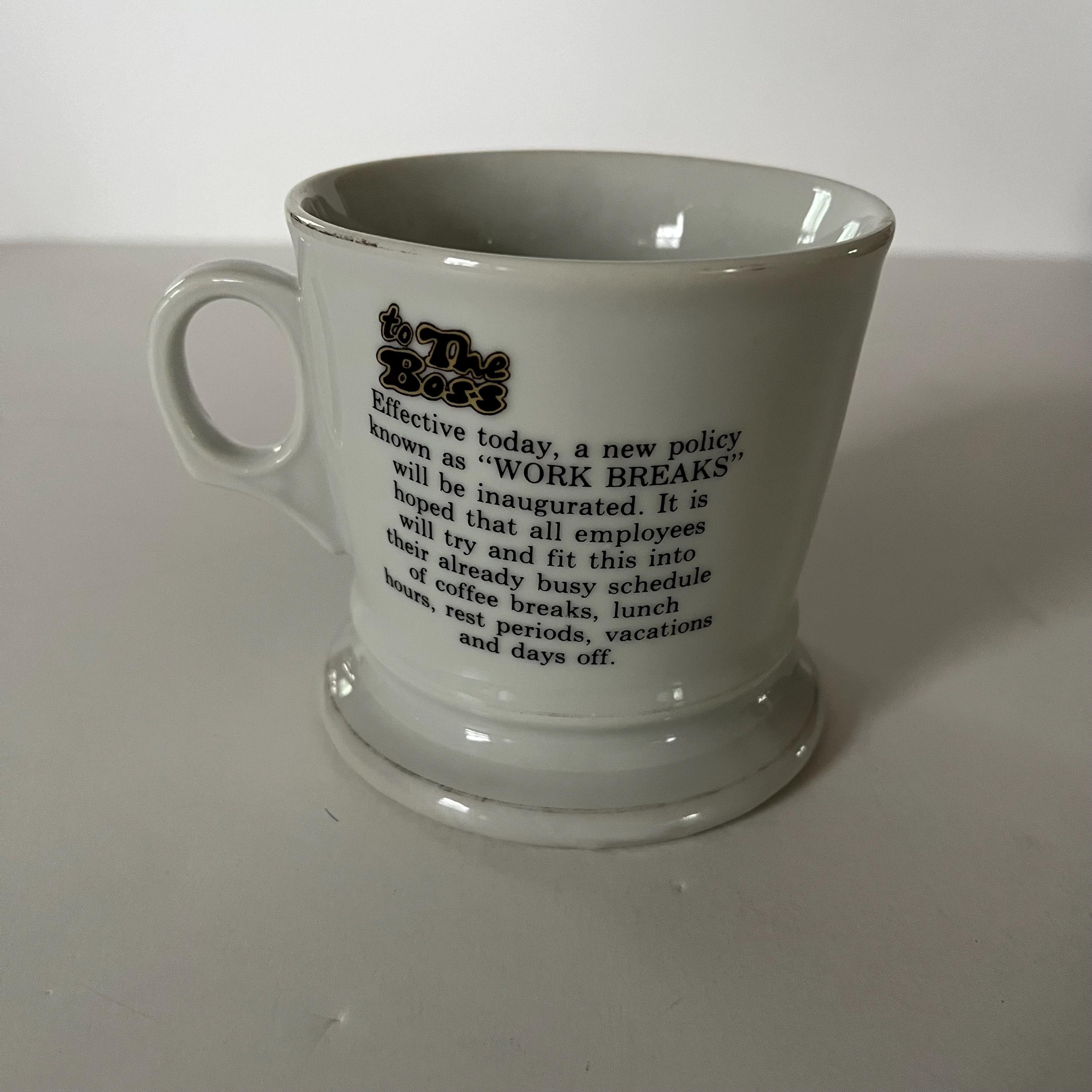 Vintage 1970s "the Boss" Coffee Mug, Retro Humor With Work Break Memo,  Classic Big Font, 3.75" Tall - Etsy