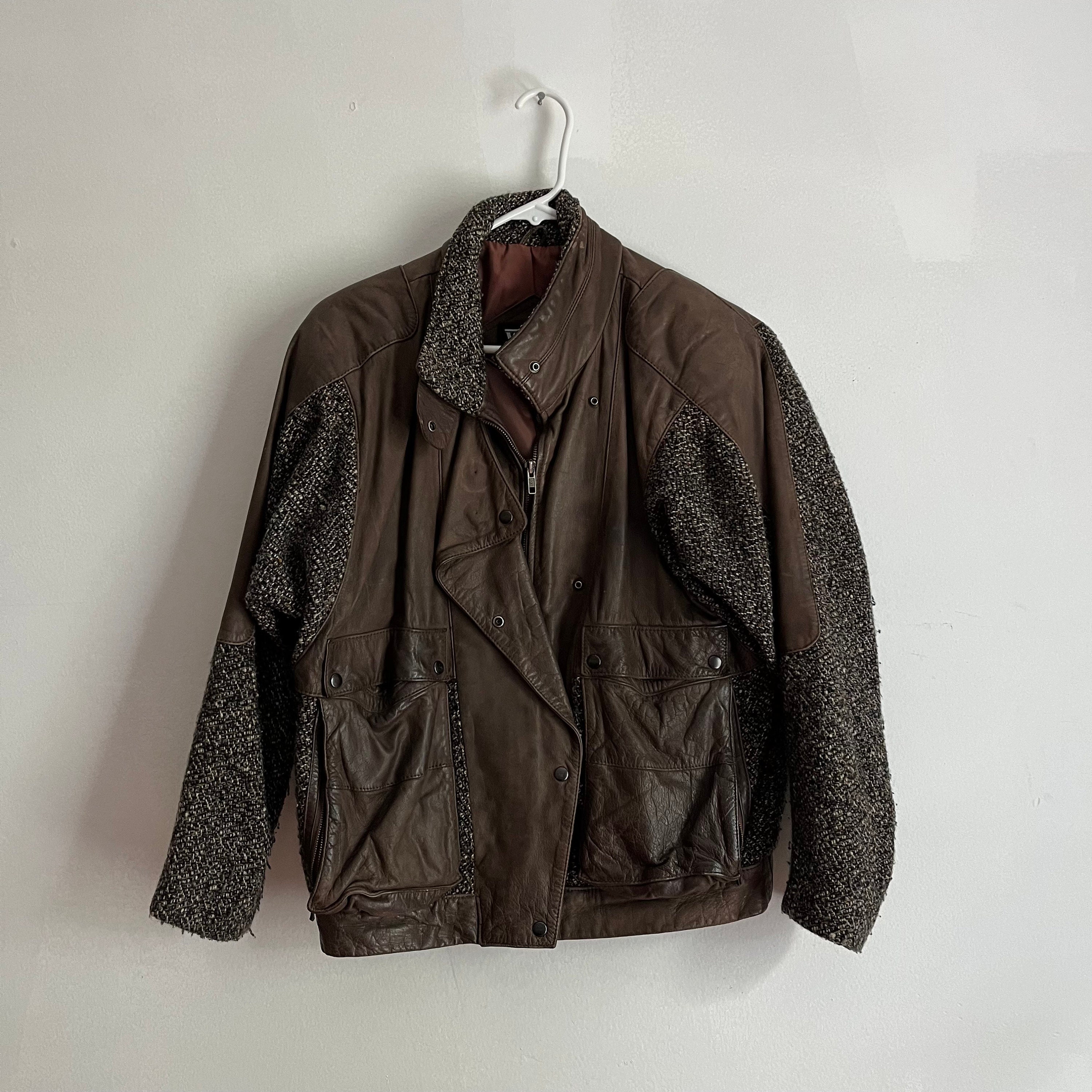 ジャケット・アウター 70s 80s EURO tirolean design leather JKT vintage 70s leather rocker jacket – 86 Vintage