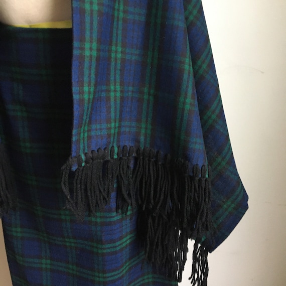 Vintage Green Plaid Skirt and Scarf Set - 1980s XS - image 3