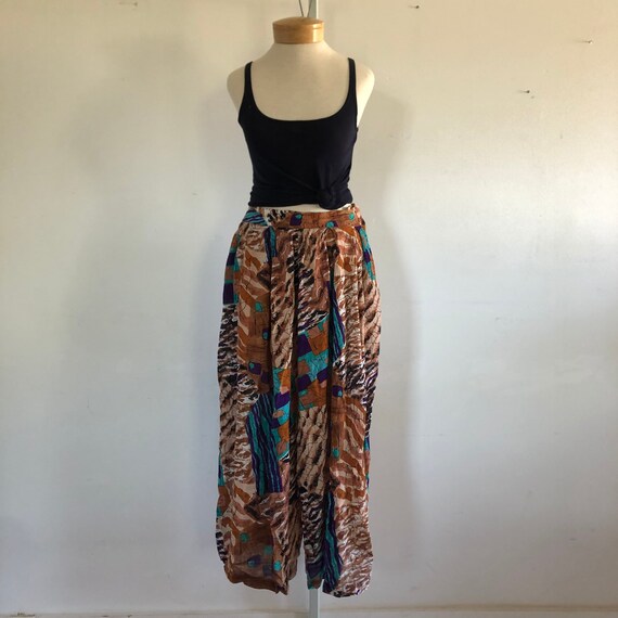Vintage Abstract Pattern Wide Leg Pants by New Au… - image 8